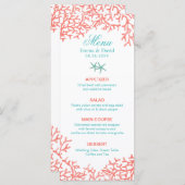 Beach Weddenschap Tropical Coral Reef Menu (Voorkant / Achterkant)