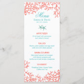 Beach Weddenschap Tropical Coral Reef Menu (Voorkant)