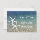 Beach Weddenschap Tropical Starfish Reception Kaart (Voorkant)