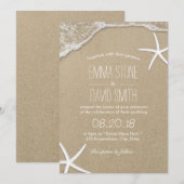 Beach Weddenschap Tropical Starfish & Waves Kaart (Voorkant / Achterkant)