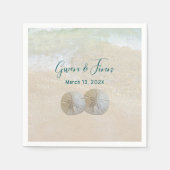 Beach Weddenschap Two Sand Dollars Servet (Voorkant)