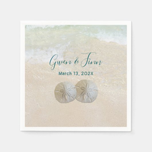 Beach Weddenschap Two Sand Dollars Servet (Voorkant)