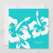 Beach Weddenschap Uitnodiging Hibiscus Flower Blue (Achterkant)