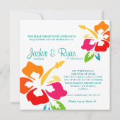 Beach Weddenschap Uitnodiging Hibiscus Flower Colo (Voorkant)