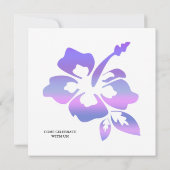 Beach Weddenschap Uitnodiging Hibiscus Paars Pink (Achterkant)