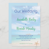 Beach Weddenschap Uitnodiging met Starfish (Voorkant / Achterkant)