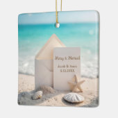 Beach Weddenschap Uitnodiging met Starfish Keramisch Ornament (Links)
