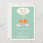 Beach Weddenschap Uitnodiging met zogende vis (Voorkant)