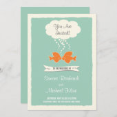 Beach Weddenschap Uitnodiging met zogende vis (Voorkant / Achterkant)