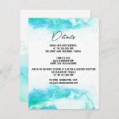 Beach Weddenschap Waterverf Blue Waves Guest Detai Informatiekaartje (Voorkant / Achterkant)
