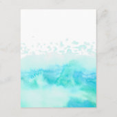 Beach Weddenschap Waterverf Blue Waves Guest Detai Informatiekaartje (Achterkant)
