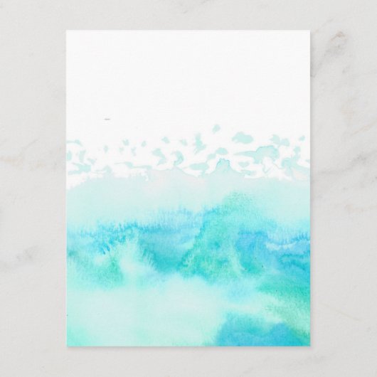 Beach Weddenschap Waterverf Blue Waves Guest Detai Informatiekaartje (Achterkant)