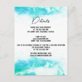 Beach Weddenschap Waterverf Blue Waves Guest Detai Informatiekaartje (Voorkant)