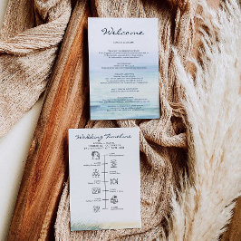 Beach Weddenschap Welkomstprogramma voor reisbriev Programmakaart