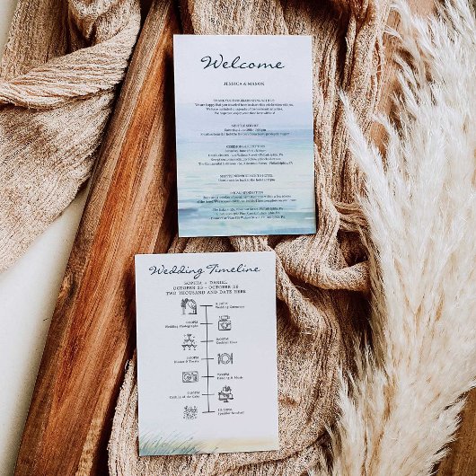 Beach Weddenschap Welkomstprogramma voor reisbriev Programmakaart