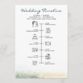 Beach Weddenschap Welkomstprogramma voor reisbriev Programmakaart (Achterkant)