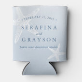  Beach Weddenschap White Starfish Blue Favor Blikjeskoeler (Voorkant)