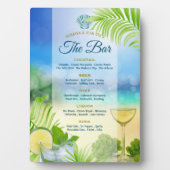 Beach Weddenschap Wine Palm Open Bar Menu Fotoplaat (voorkant)