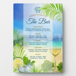 Beach Weddenschap Wine Palm Open Bar Menu Fotoplaat