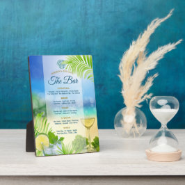 Beach Weddenschap Wine Palm Open Bar Menu Fotoplaat