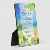 Beach Weddenschap Wine Palm Open Bar Menu Fotoplaat (Zijkant)