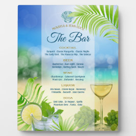 Beach Weddenschap Wine Palm Open Bar Menu Fotoplaat