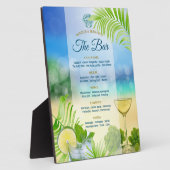 Beach Weddenschap Wine Palm Open Bar Menu Fotoplaat (Zijkant)