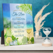 Beach Weddenschap Wine Palm Open Bar Menu Fotoplaat (Zijkant)