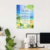 Beach Weddenschap Wine Palm Open Bar Menu Poster (Thuiskantoor)
