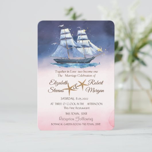 Beach Weddenschap Zee sterren String Lights Kaart (Staand voorkant)