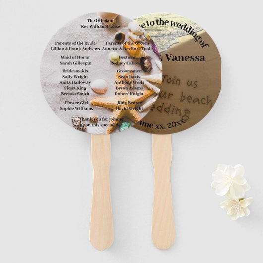 Beach Weddenschappen Fan Handwaaier (Voorkant en achterkant)