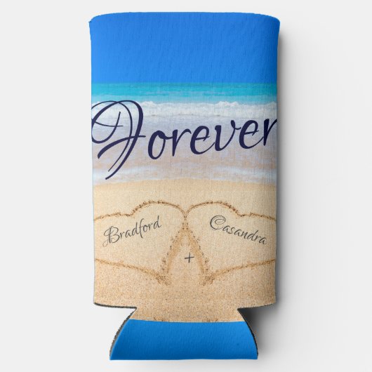 Beach Weddenschappen Harten in Zand Guest Keepomwi Seltzer Blikjeskoeler (Achterkant)