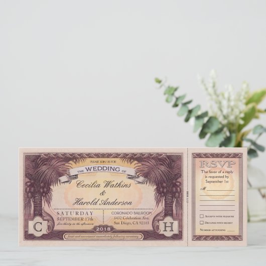  Beach Weddenschappen met RSVP-kaarten Kaart (Staand voorkant)