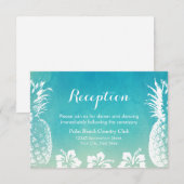 Beach Weddenschappen Reception Waterverf Panappels Kaart (Voorkant / Achterkant)