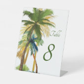 Beach Weddenstabel Palm Tree Reclamebord Met Voetstuk (Voorkant)