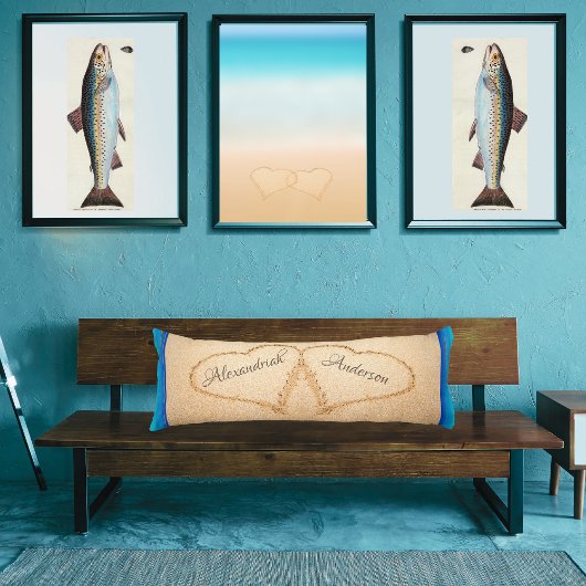 Beach Wedding 2 Harten in het zand-lijfje Lichaamskussen