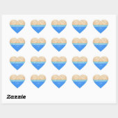 Beach Wedding 2 Harten in het zand Wedding Hear Hart Sticker (Vel)