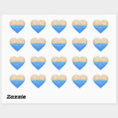 Beach Wedding 2 Hearts Sand Wedding Bedankt Hart Sticker (Vel)