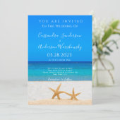 Beach Wedding 2 Starfish in Sand Kaart (Staand voorkant)