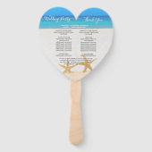 Beach Wedding 2 Starfish in Sand Wedding Hand Fan Handwaaier (Achterkant)