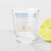 Beach Wedding 2 Starfish in Sand Wedding Shot Glas (Achterkant)