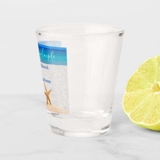 Beach Wedding 2 Starfish in Sand Wedding Shot Glas (Rechts)