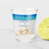 Beach Wedding 2 Starfish in Sand Wedding Shot Glas (Voorkant)