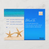 Beach Wedding 2 Starfish in the Sand Briefkaart (Achterkant)