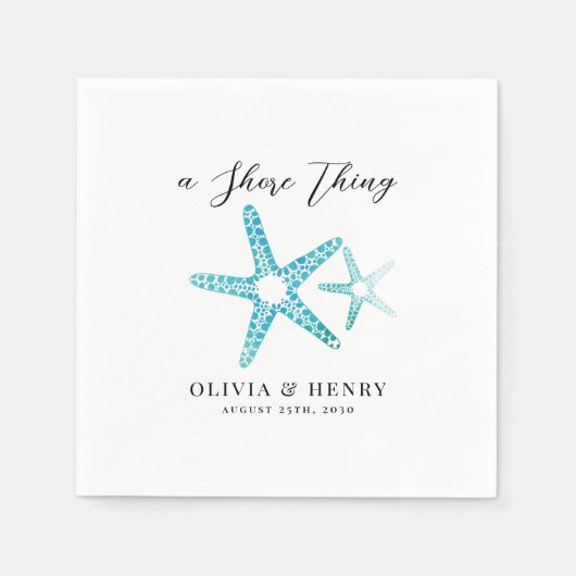 Beach Wedding "A Shore Thing" Starfish Servet (Voorkant)