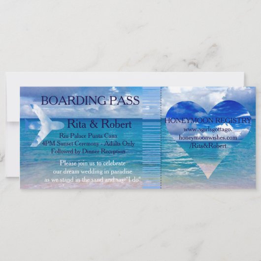 Beach Wedding | Aanboeking pas-bestemming Kaart (Voorkant)