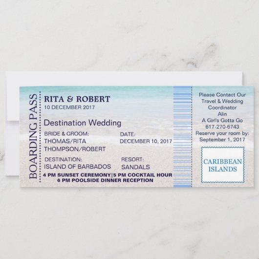 Beach Wedding | Aanboeking pas-bestemming Kaart (Voorkant)