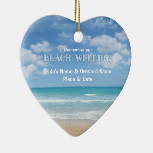 Beach Wedding (aanpasbaar) Keramisch Ornament (Rechts)