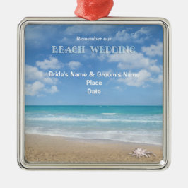 Beach Wedding (aanpasbaar) Metalen Ornament