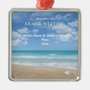 Beach Wedding (aanpasbaar) Metalen Ornament